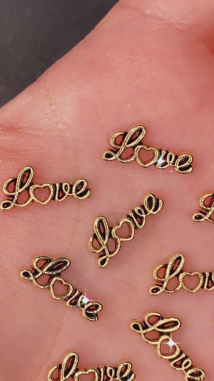 JNBS Nail Charm Metal Love Letter (10pcs)