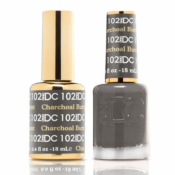 DND DC Duo Gel Matching Color - 102 CHARCOAL BURST - Jessica Nail & Beauty Supply - Canada Nail Beauty Supply - DND DC DUO