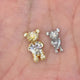 JNBS Nail Charm Crystal Heart Teddy Bear (5pcs)