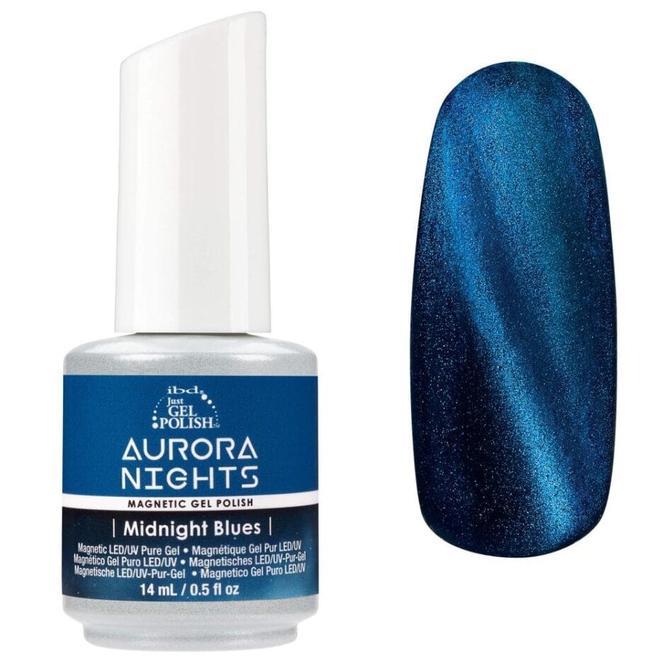 IBD Gel Polish AURORA NIGHTS Magnetic Cat Eye Midnight Blues