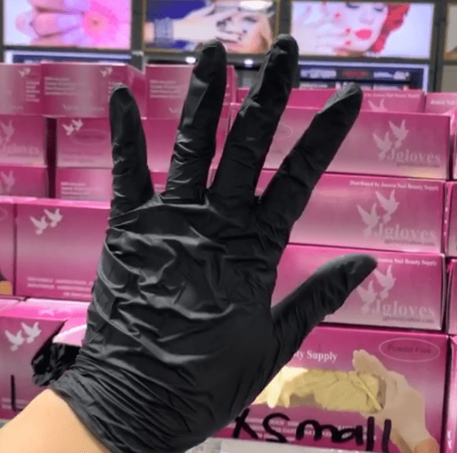 JNBS Gloves Black Nitrile Gloves XSmall