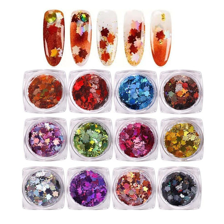Glitter - Autumn Leaf - (Set of 12 jars) - Jessica Nail & Beauty Supply - Canada Nail Beauty Supply - Glitter