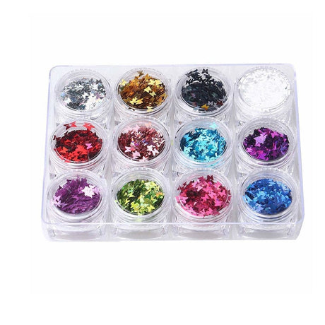 Glitter - Holographic Butterfly (Set of 12 jars) - Jessica Nail & Beauty Supply - Canada Nail Beauty Supply - Glitter