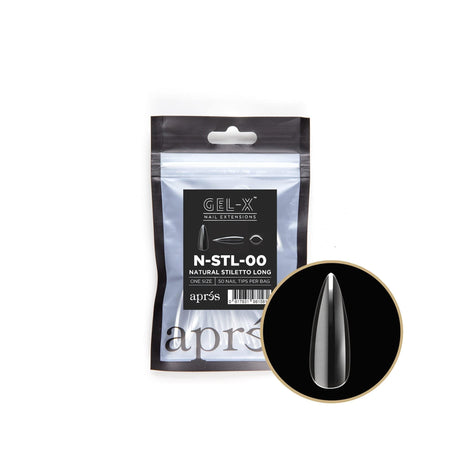 Apres Refill Bags (50pcs) Natural Stiletto Long