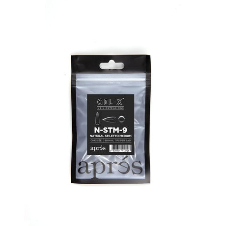 Apres Refill Bags (50pcs) Natural Stiletto Medium Tips