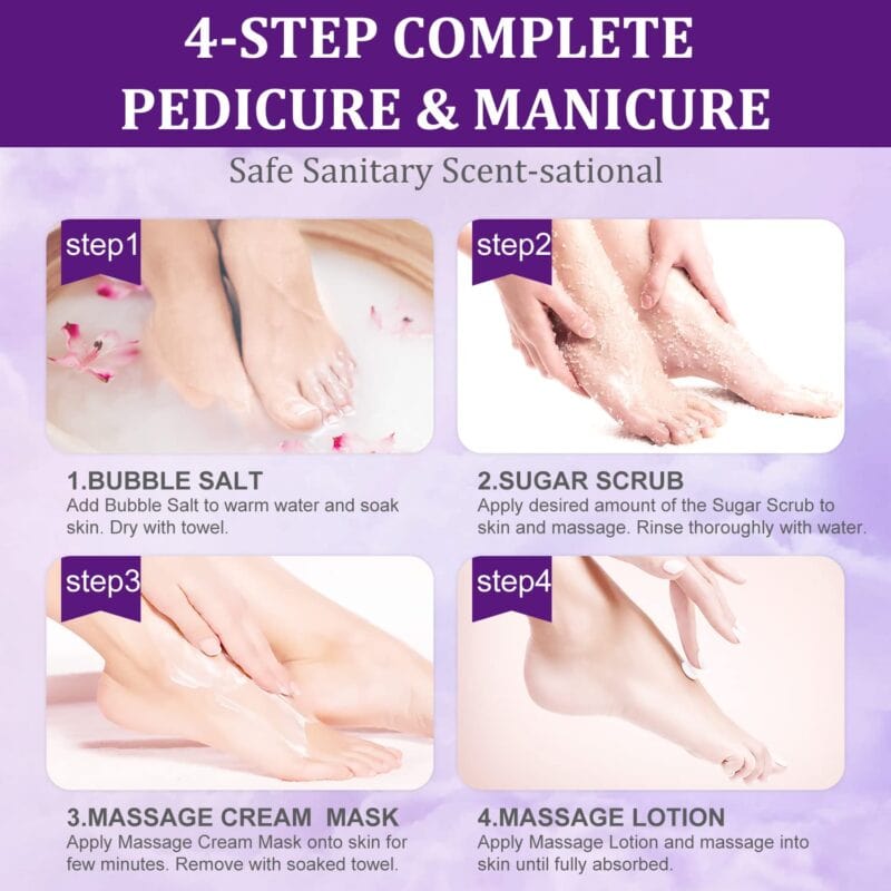 NBC BeautiLab BUBBLE SPA Deluxe Pedicure Kit (4Step) LAVENDER