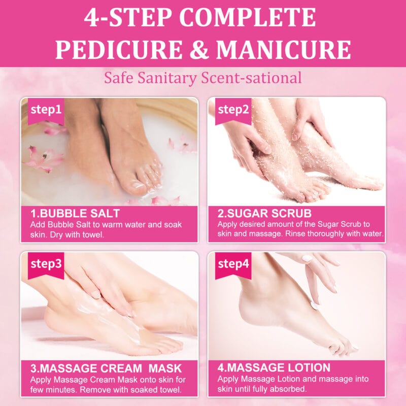 NBC BeautiLab BUBBLE SPA Deluxe Pedicure Kit (4Step) ROSE