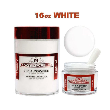 NOTPOLISH 2-in-1 Powder - OG 02 White (16 oz) - Jessica Nail & Beauty Supply - Canada Nail Beauty Supply - Acrylic & Dipping Powders
