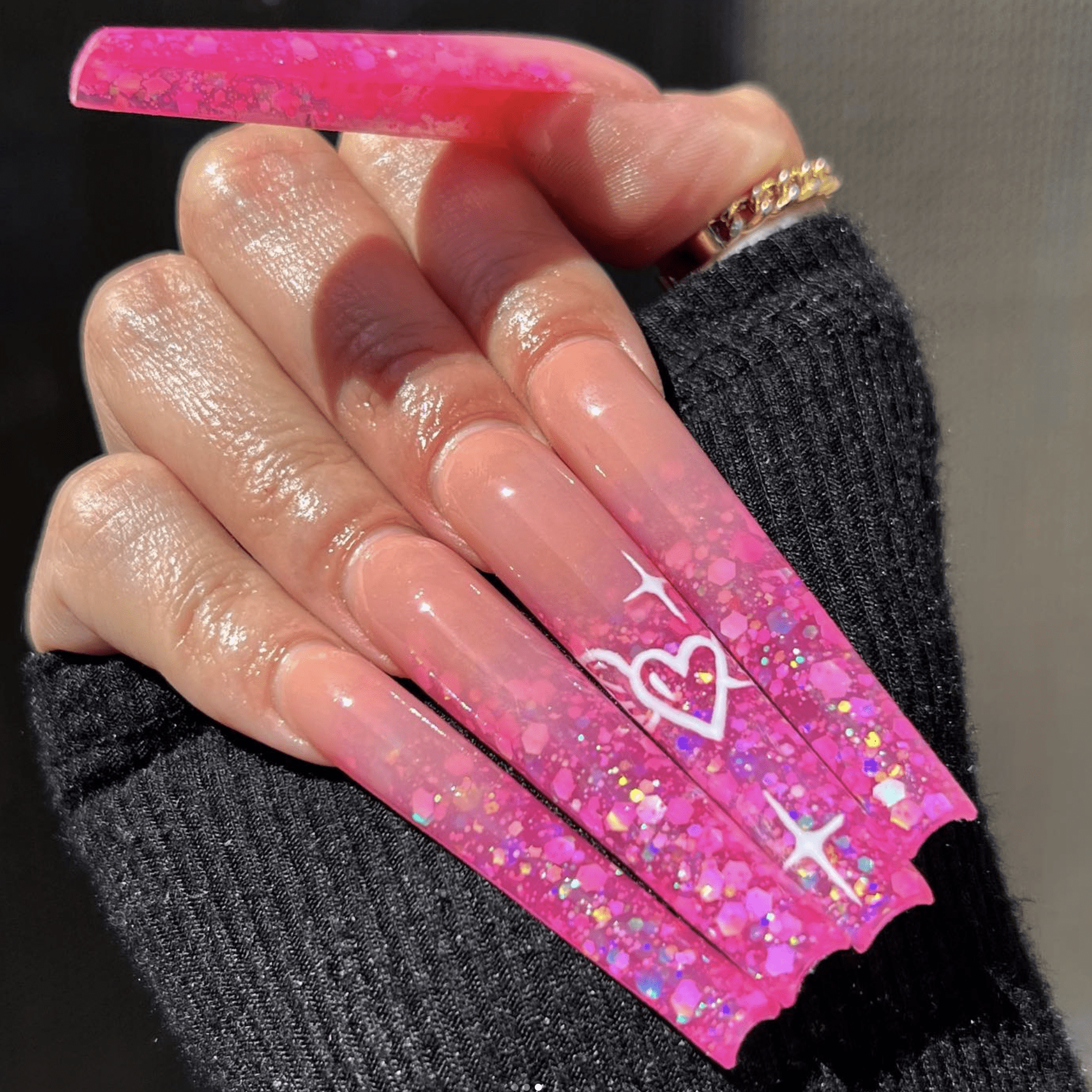 MI Fashion Glitter Nail Polish - 2PC Set for Bold and Shimmering Nails