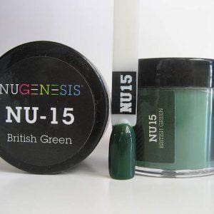 NUGENESIS - Nail Dipping Color Powder 43g NU 15 British Green - Jessica Nail & Beauty Supply - Canada Nail Beauty Supply - NuGenesis POWDER