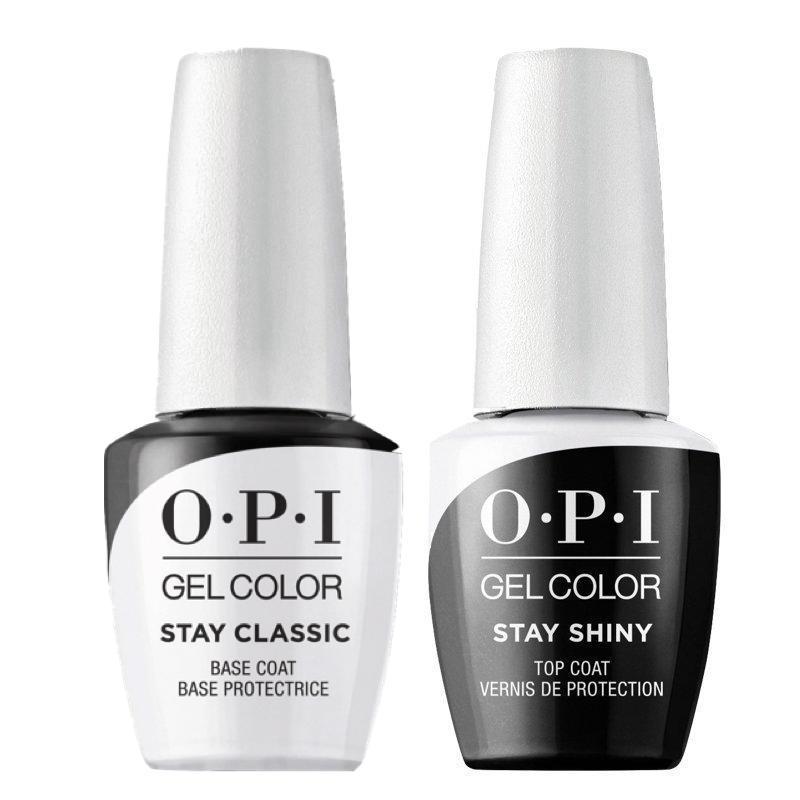 OPI Gel Color BUNDLE Stay Classic Base Coat and Stay Shiny Top Coat (GC 001 & GC 003)