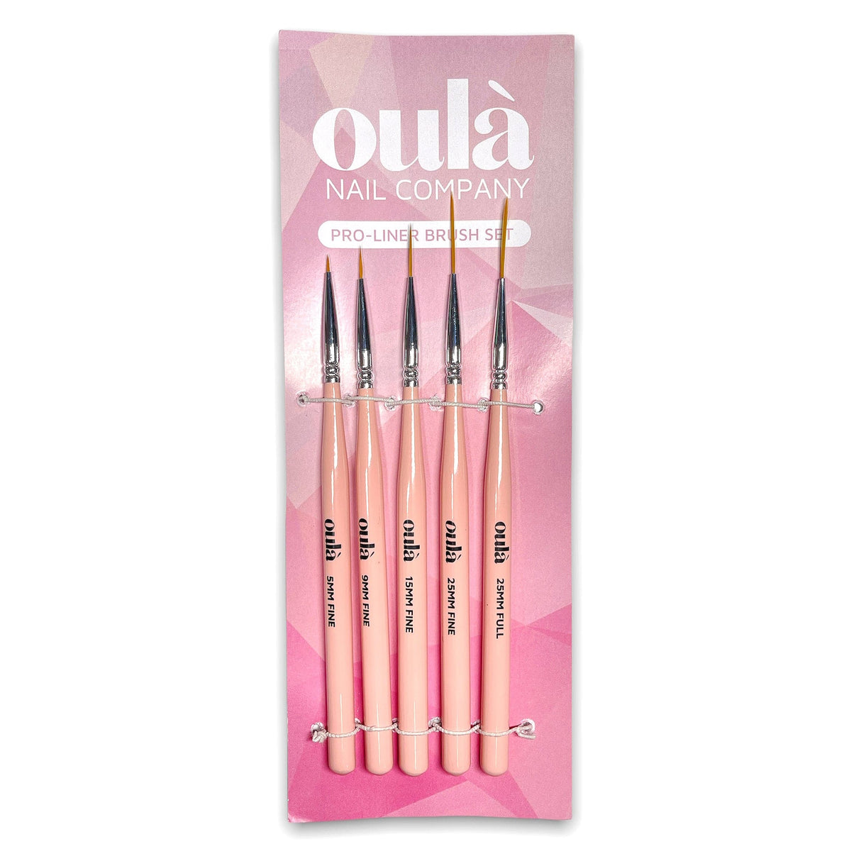 Oulà Nail Pro Liner Brush Set Baby Pink (Set of 5pcs)