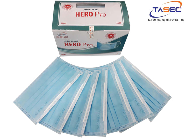 HERO PRO Disposable Face Mask - Anti Virus - 4 Layer (Box of 50pcs) - Jessica Nail & Beauty Supply - Canada Nail Beauty Supply - Face Mask, Disposable item