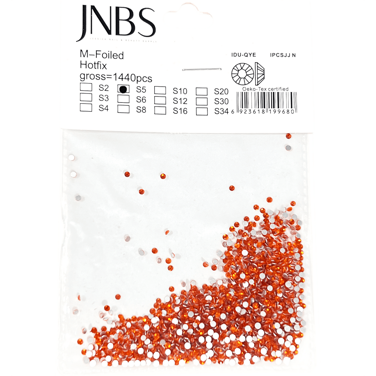 JNBS Round Flatback Rhinestone Orange