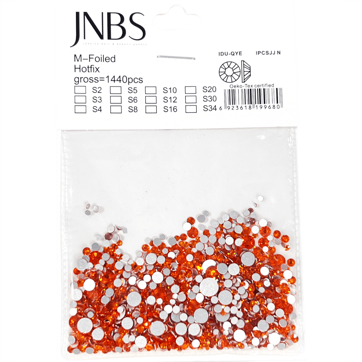 JNBS Round Flatback Rhinestone Orange