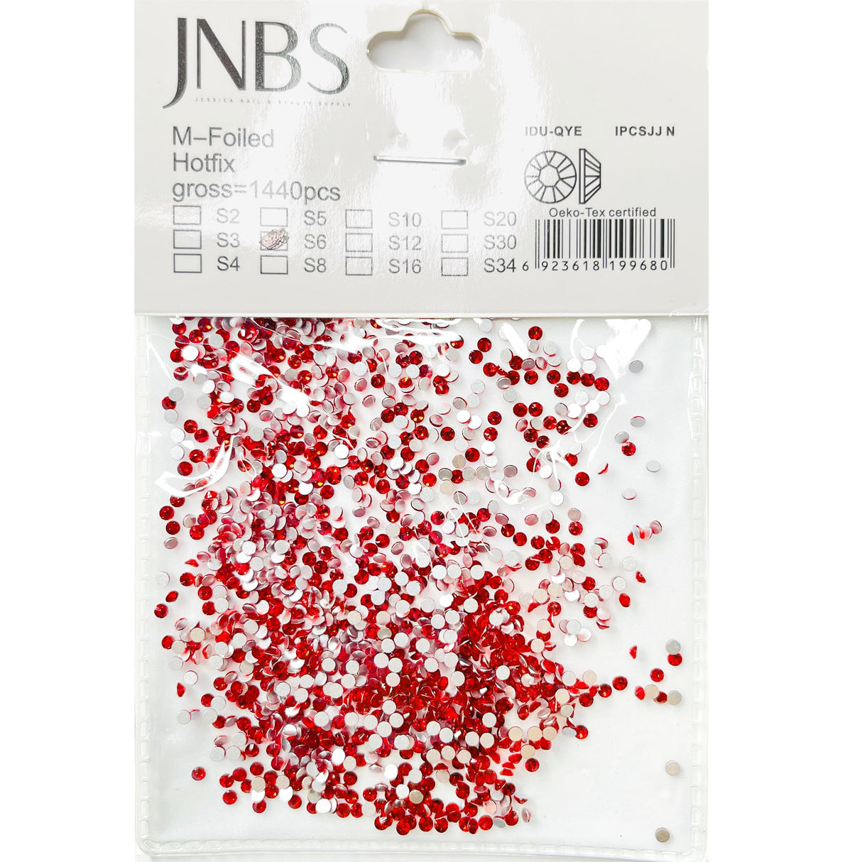 JNBS Round Flatback Rhinestone Siam Red