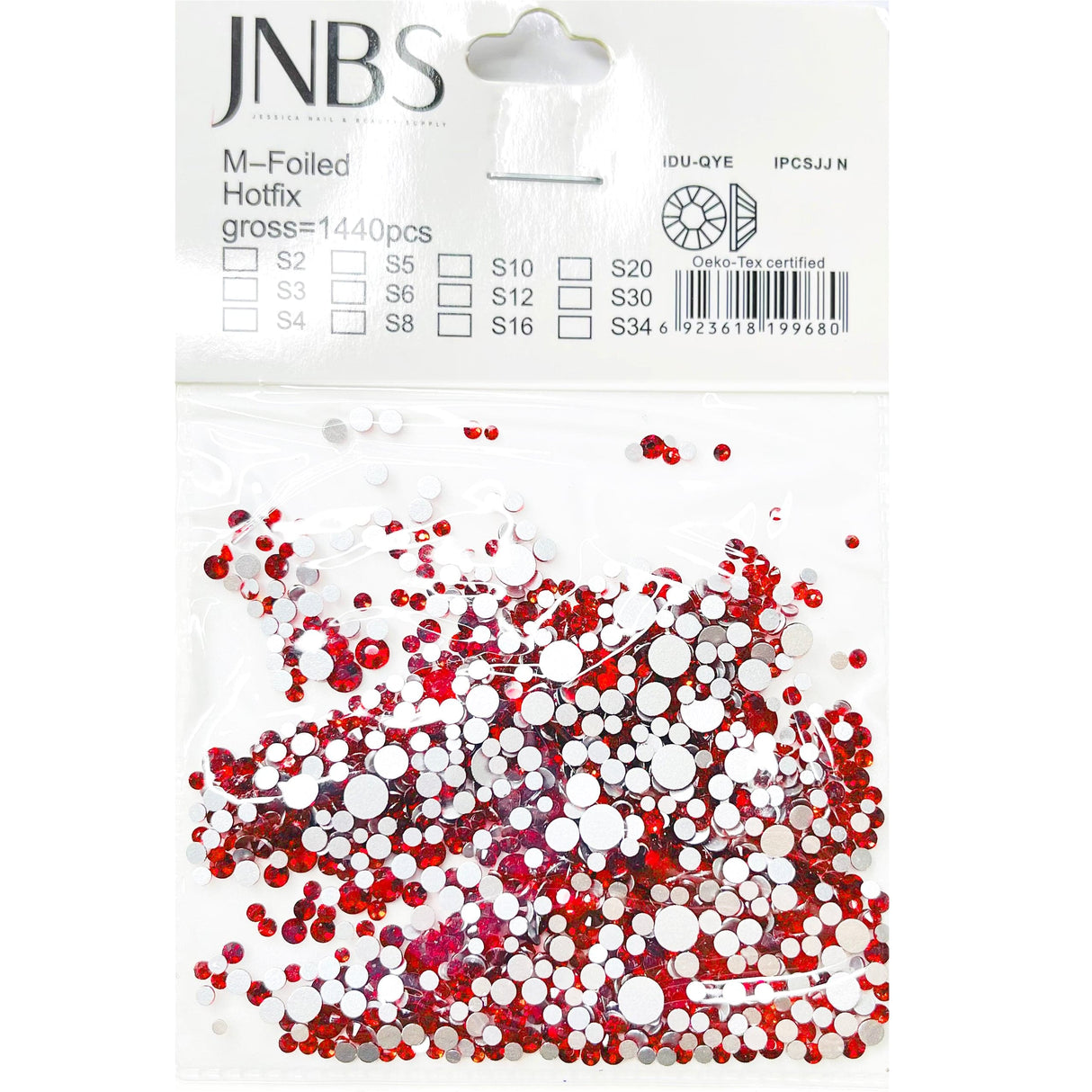 JNBS Round Flatback Rhinestone Siam Red