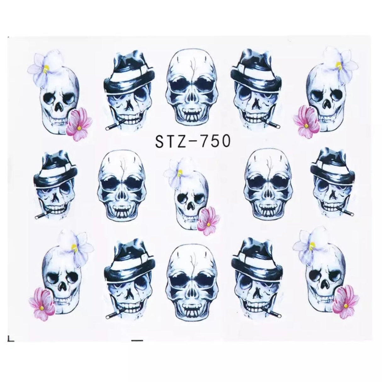 JNBS Nail Sticker Waterslide Decals Halloween Skull (6 Styles)