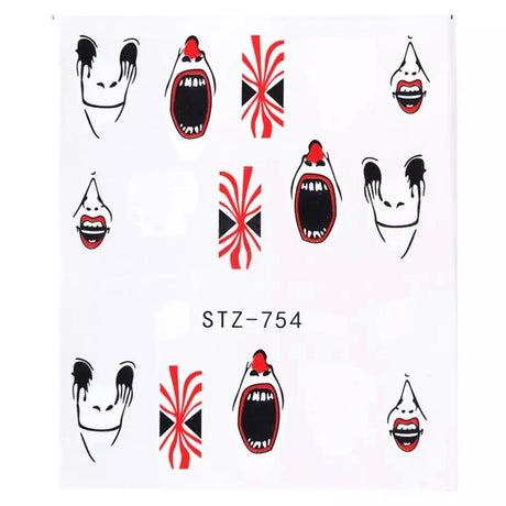 JNBS Nail Sticker Waterslide Decals Halloween Skull (6 Styles)